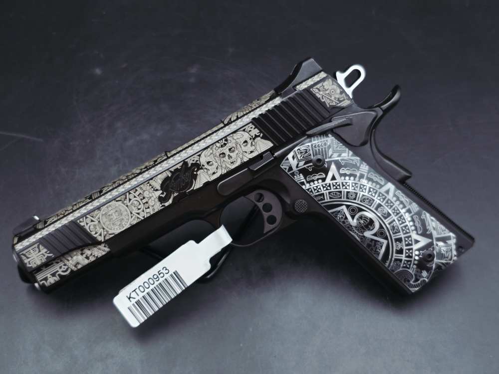 Aztec Engraved KIMBER 1911 Custom LW 45ACP DK Customs Penny Auction-img-2