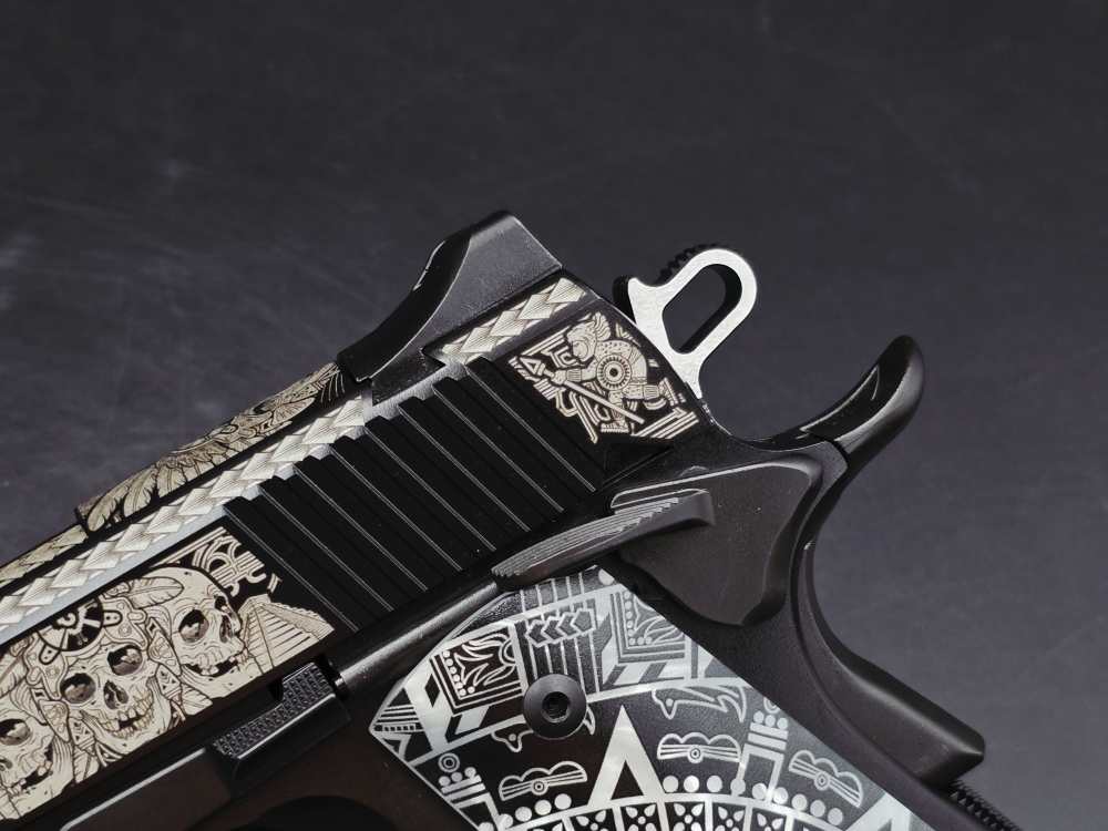 Aztec Engraved KIMBER 1911 Custom LW 45ACP DK Customs Penny Auction-img-4