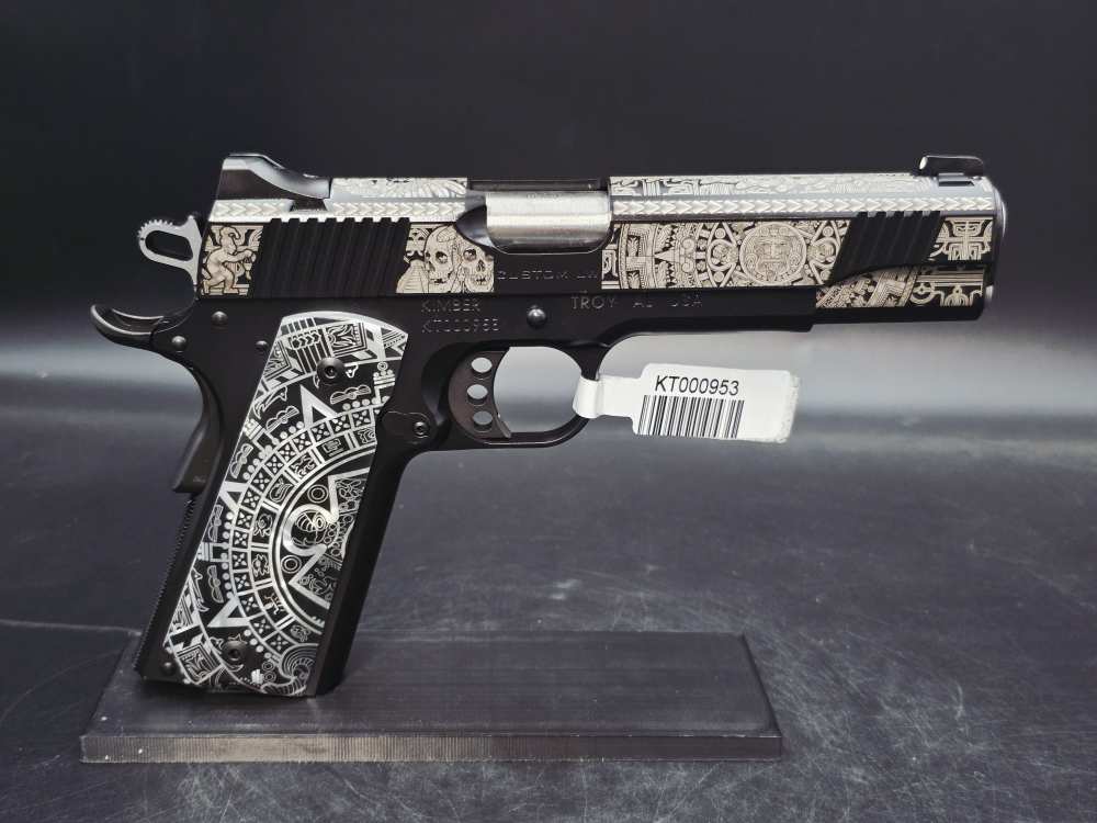 Aztec Engraved KIMBER 1911 Custom LW 45ACP DK Customs Penny Auction-img-18