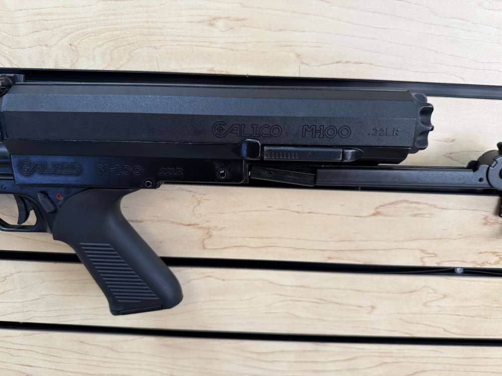 Calico M-100 M100 Carbine .22 LR 100 Round Helical Magazine Folding Stock -img-9