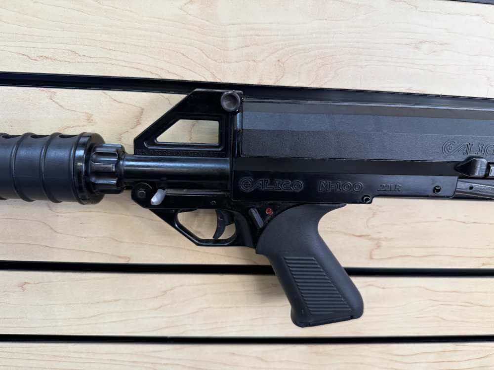 Calico M-100 M100 Carbine .22 LR 100 Round Helical Magazine Folding Stock -img-8