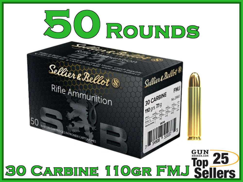 S&B 30 Carbine Ammo 110 grain FMJ 50RD-img-0