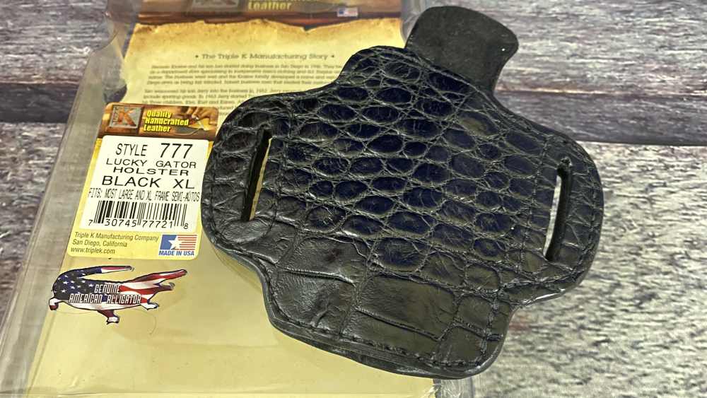 Triple K Brand Lucky Gator Black Gun Holster XL Style #777-img-0