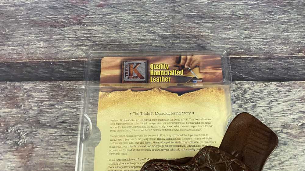 Triple K Brand Lucky Gator Brown Gun Holster XL Style #777-img-3