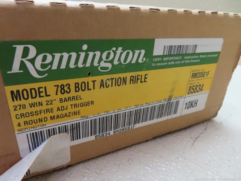 Remington 783 270 Winchester Black Bolt Action Rifle - 22"  NEW -img-1