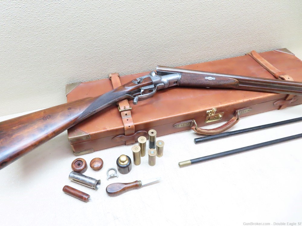 Gibbs & Pitt 55   Under Lever 12ga Shotgun 1855 W/ Case & Acc.   RARE -img-117