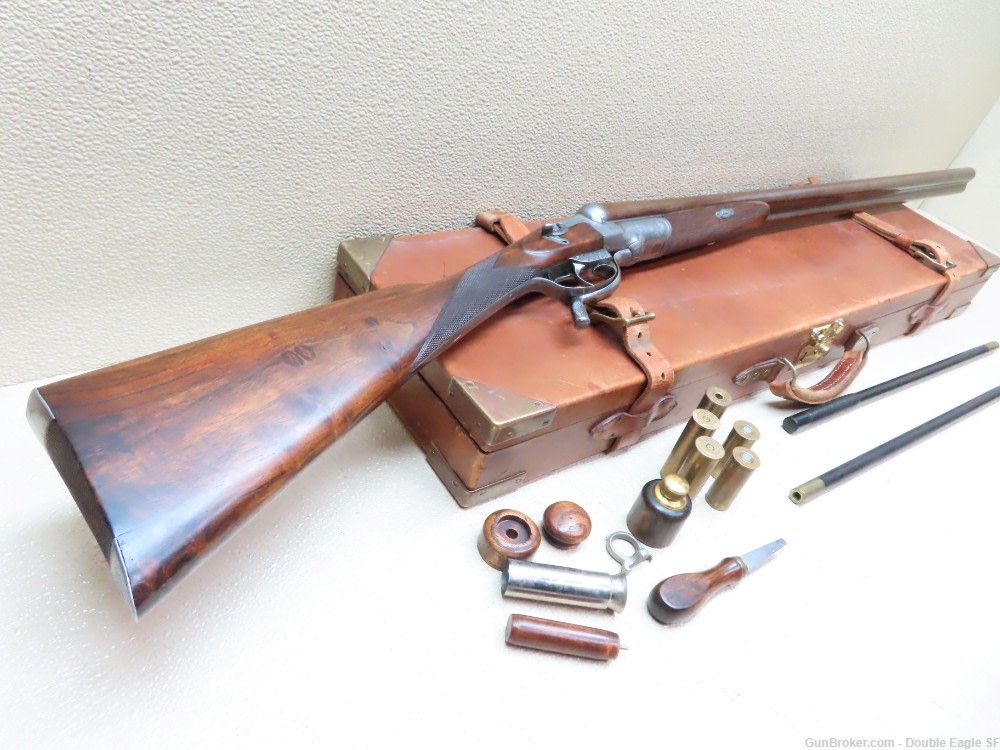 Gibbs & Pitt 55   Under Lever 12ga Shotgun 1855 W/ Case & Acc.   RARE -img-62