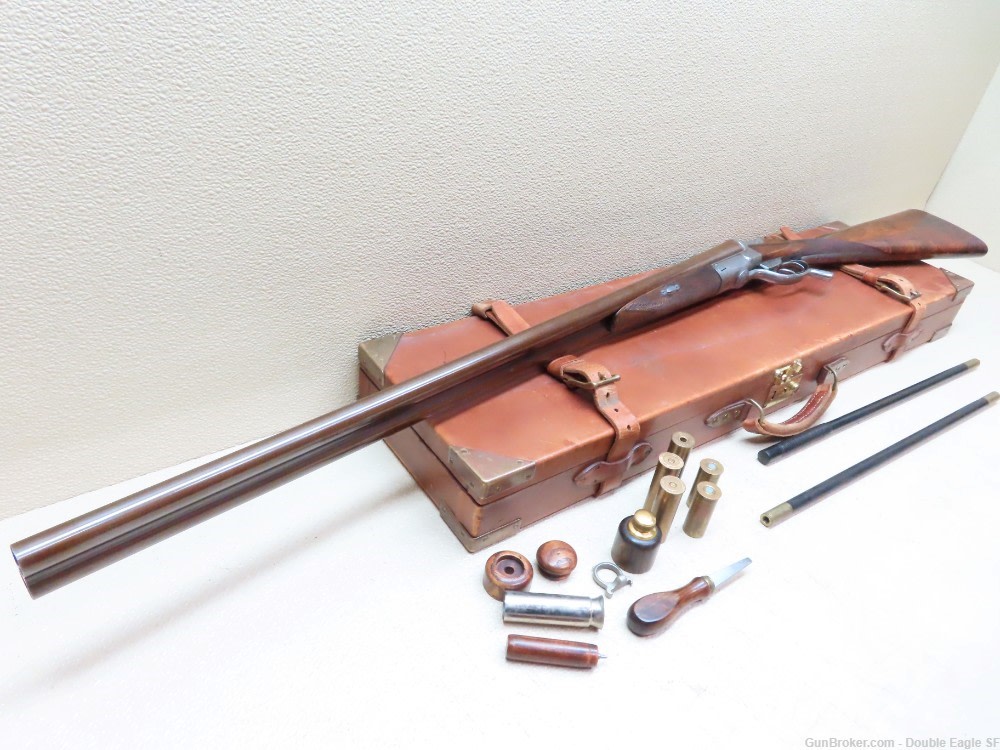 Gibbs & Pitt 55   Under Lever 12ga Shotgun 1855 W/ Case & Acc.   RARE -img-36