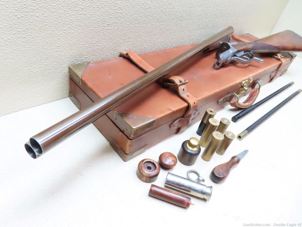Gibbs & Pitt 55   Under Lever 12ga Shotgun 1855 W/ Case & Acc.   RARE -img-20