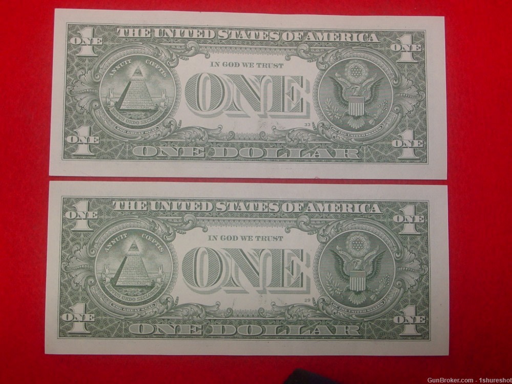 2021 S Uncirculated One Dollar Bills $1 Notes Consecutive Serial Numbers-img-1