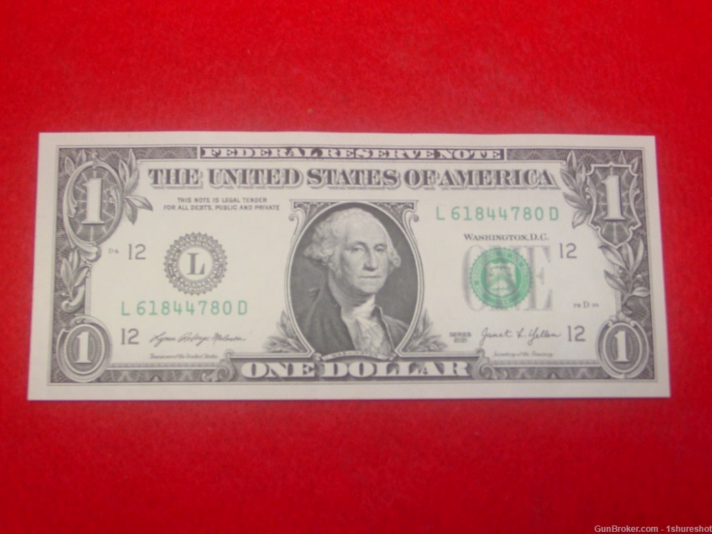 2021 S Uncirculated One Dollar Bills $1 Notes Consecutive Serial Numbers-img-3
