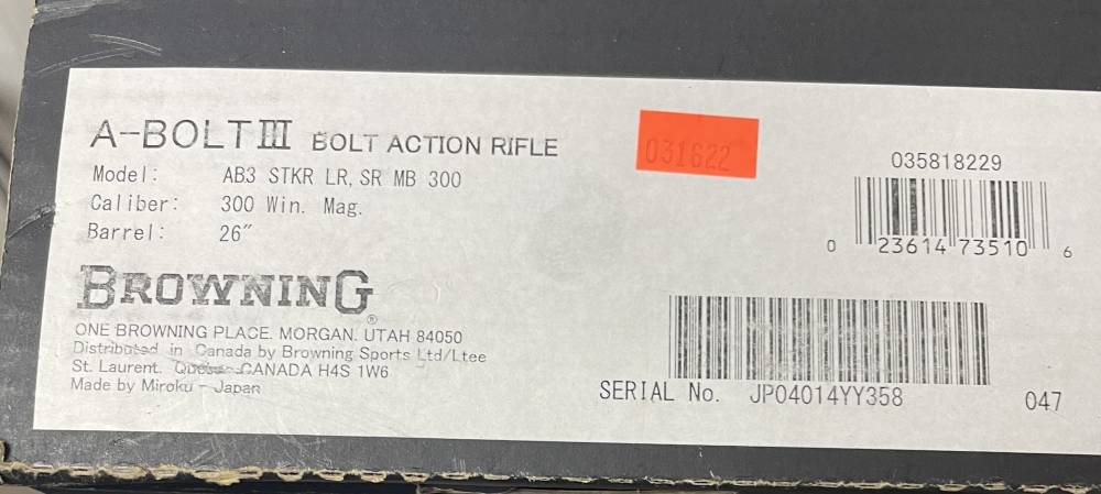 Browning AB3, 300Win mag, black syn stock, like new in box-img-1
