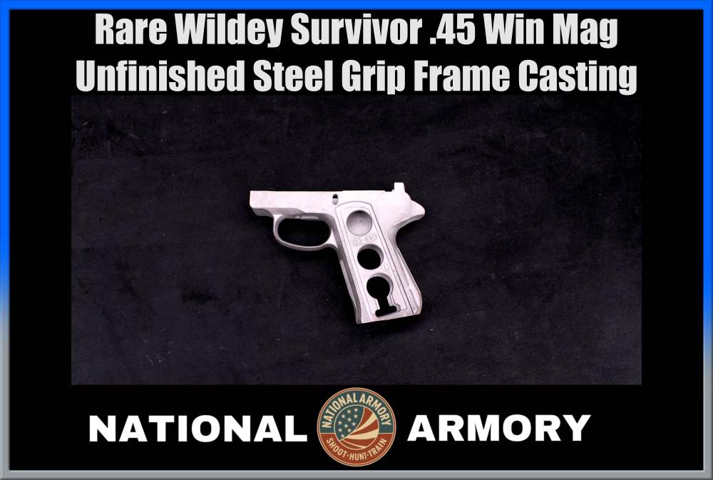 Rare Wildey Survivor .45 Win Mag Unfinished Steel Grip Frame Casting-img-0