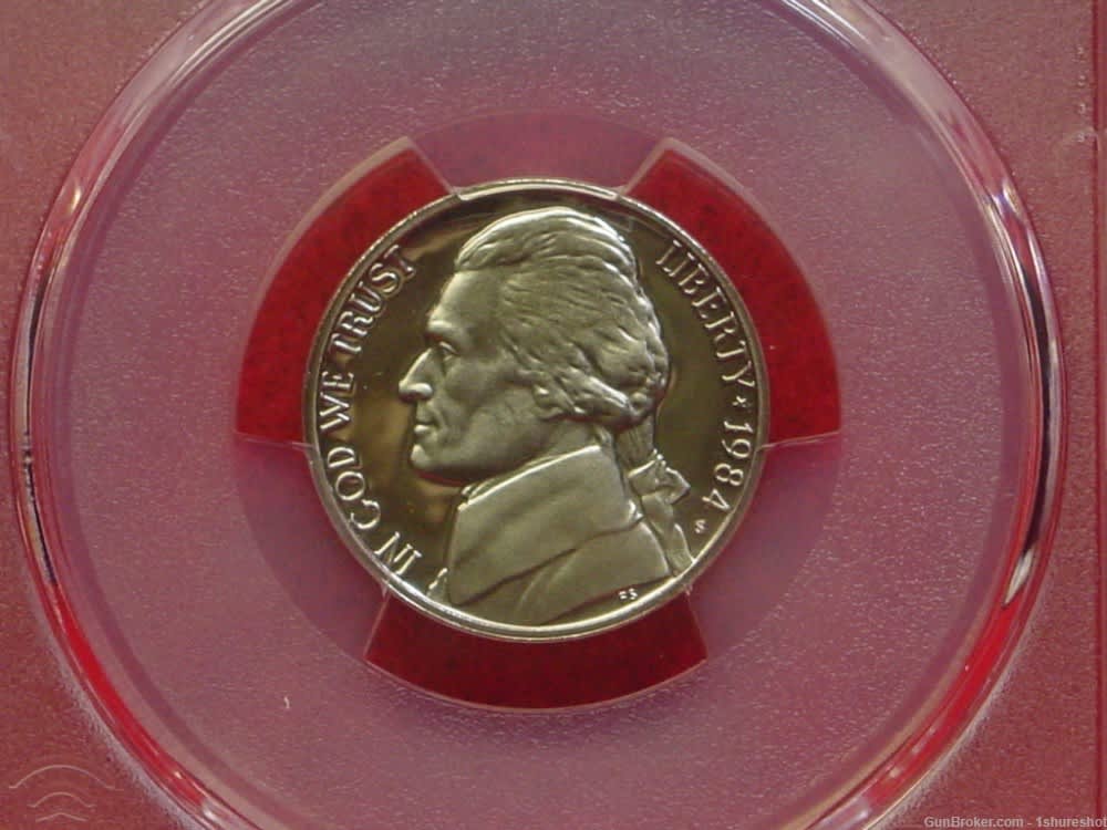 U. S. Mint 1984 S Jefferson Nickel 5 Cents Certified PCGS PF 69 Deep Cameo-img-2