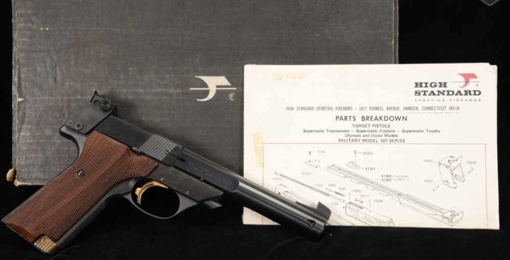 High Standard Supermatic Trophy Hamden 5.5” Barrel 107 Military 22lr C&R -img-0