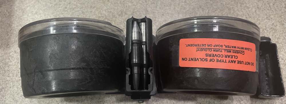 AR-15 M16 Beta C-MAG 100 Rd. 5.56 NATO Clear Cover Dual Drum Mag Graphite-img-7