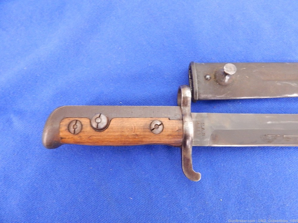 WW2 WWII Norwegian M1944 Krag Rifle Bayonet with Sheath-img-1