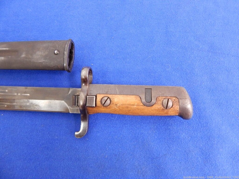 WW2 WWII Norwegian M1944 Krag Rifle Bayonet with Sheath-img-5