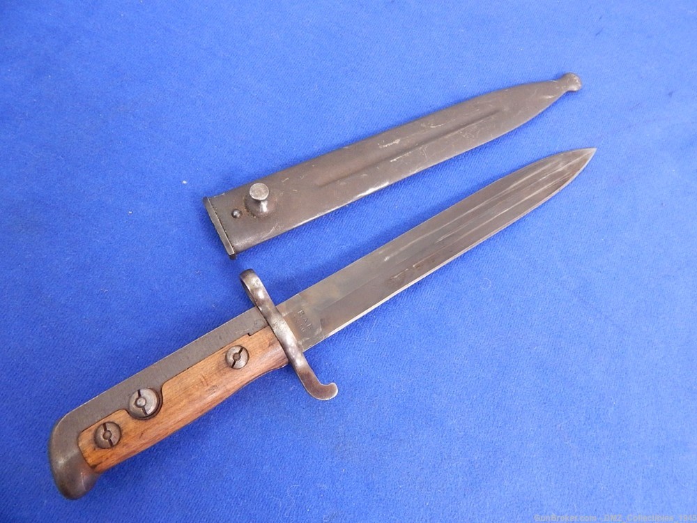 WW2 WWII Norwegian M1944 Krag Rifle Bayonet with Sheath-img-0