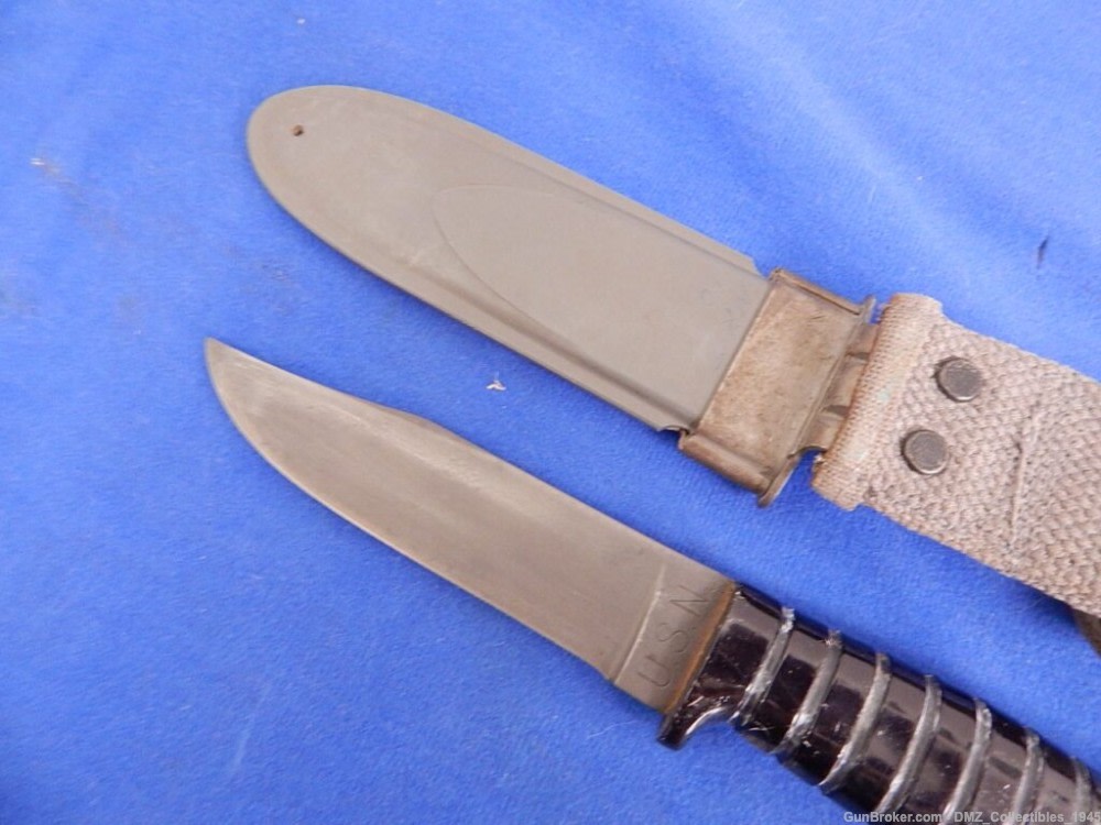 WW2 WWII US Navy MK1 Fighting Knife with Scabbard-img-6