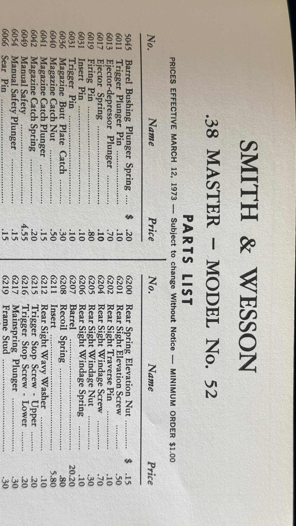 SMITH & WESSON MODEL 52 * 38 MASTER UNISSUED MANUAL * DOCUMENTS CIRCA  1973-img-5