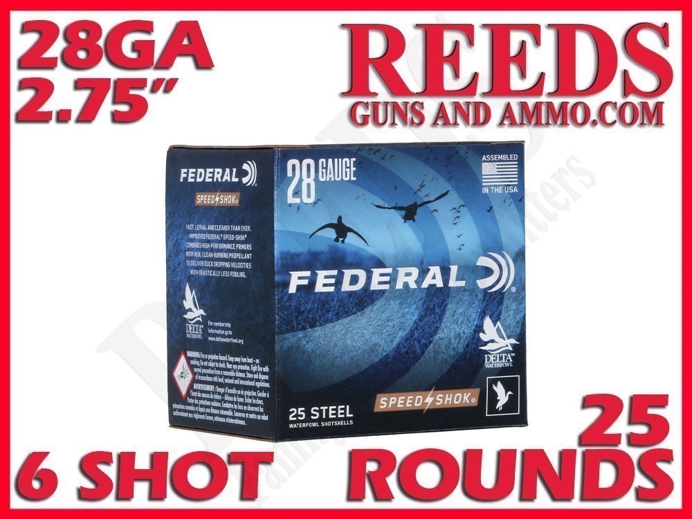 Federal 28 Ga Speed Shok Steel 2-3/4in 5/8oz 6 Shot 25rds WF2836-img-0