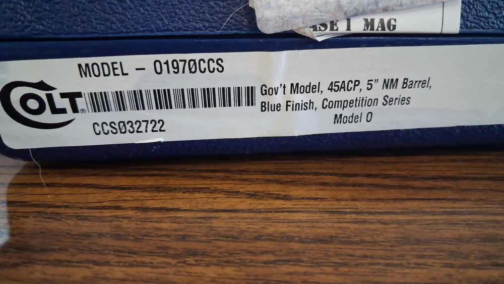 COLT SERIES 70 COMPETITION GOVERNMENT .45 ACP PISTOL, BLUE - O1970CCS-img-15
