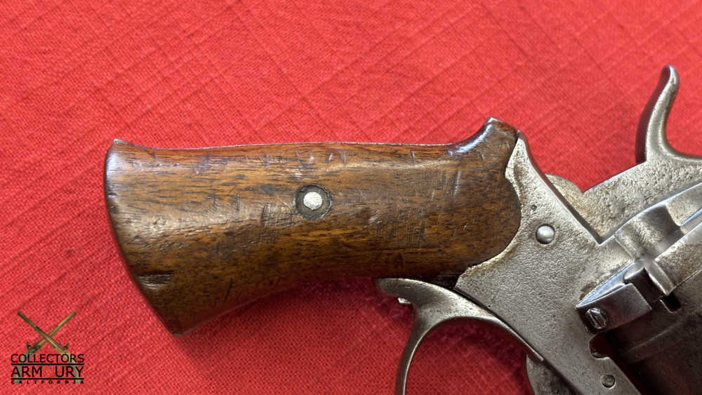 Integral French Bowie Knife Blade Six Shot Double Action Pinfire Revolver-img-5