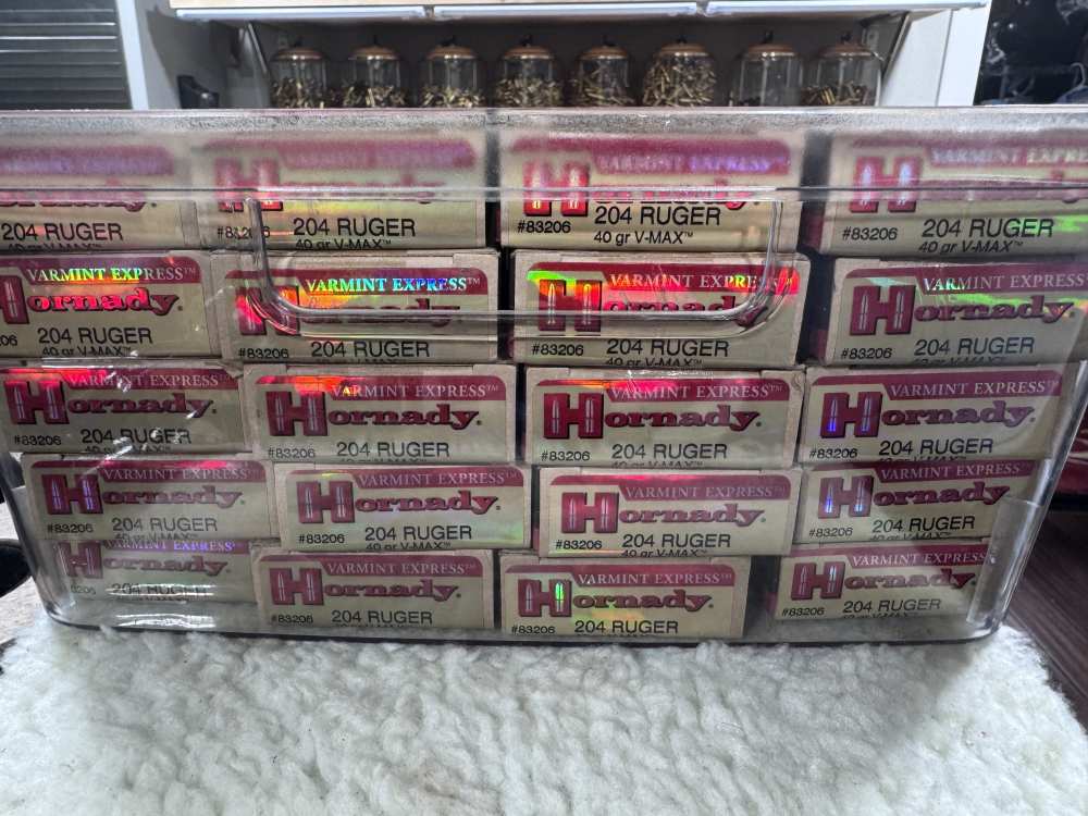 Hornady 1000rd * 204 Ruger 40gr. V-Max ammo-img-0