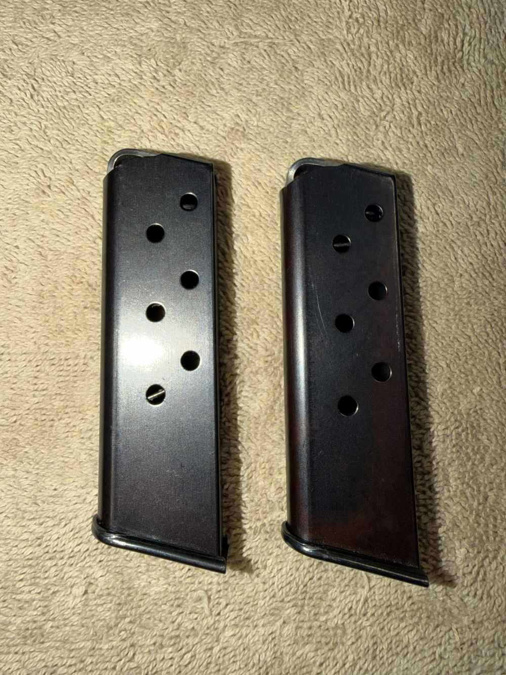 Pair (2) Vintage Factory Beretta 3032 Tomcat 32ACP 7 Round Magazines Steel-img-2