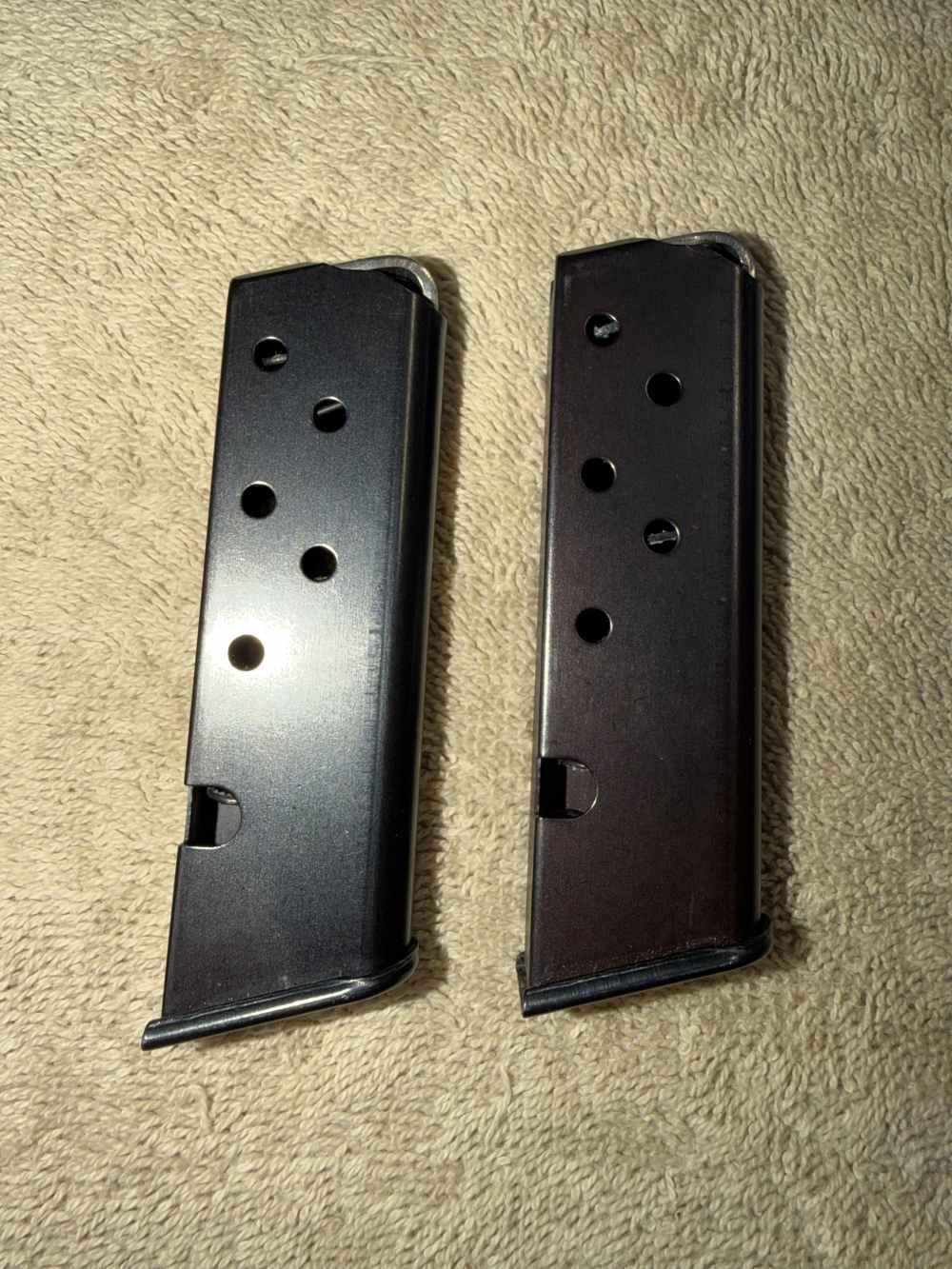 Pair (2) Vintage Factory Beretta 3032 Tomcat 32ACP 7 Round Magazines Steel-img-0
