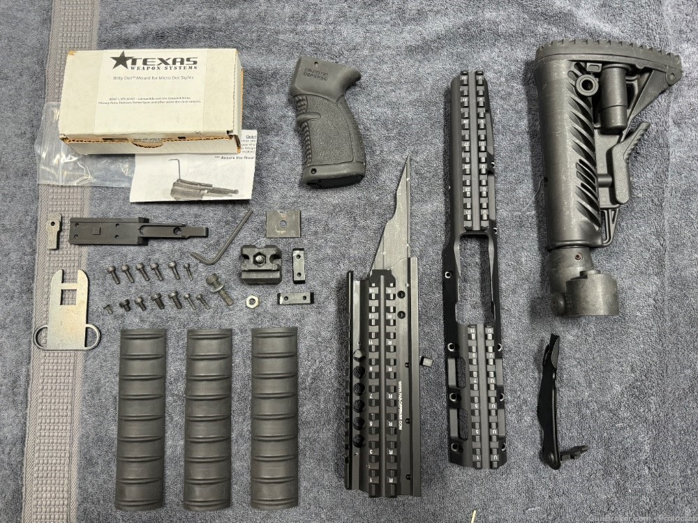 FAB DEFENSE VFR-AK Rails, M4 Folding Stock, AGR47 Pistol Grip, Bitty Dot +-img-0