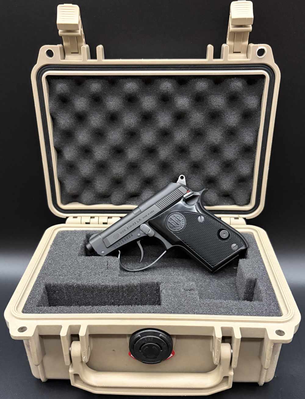 Beretta 21A Bobcat 21-A 22lr BLK 2" 8+1 J212127 Tan Pelican Case Layaway -img-0