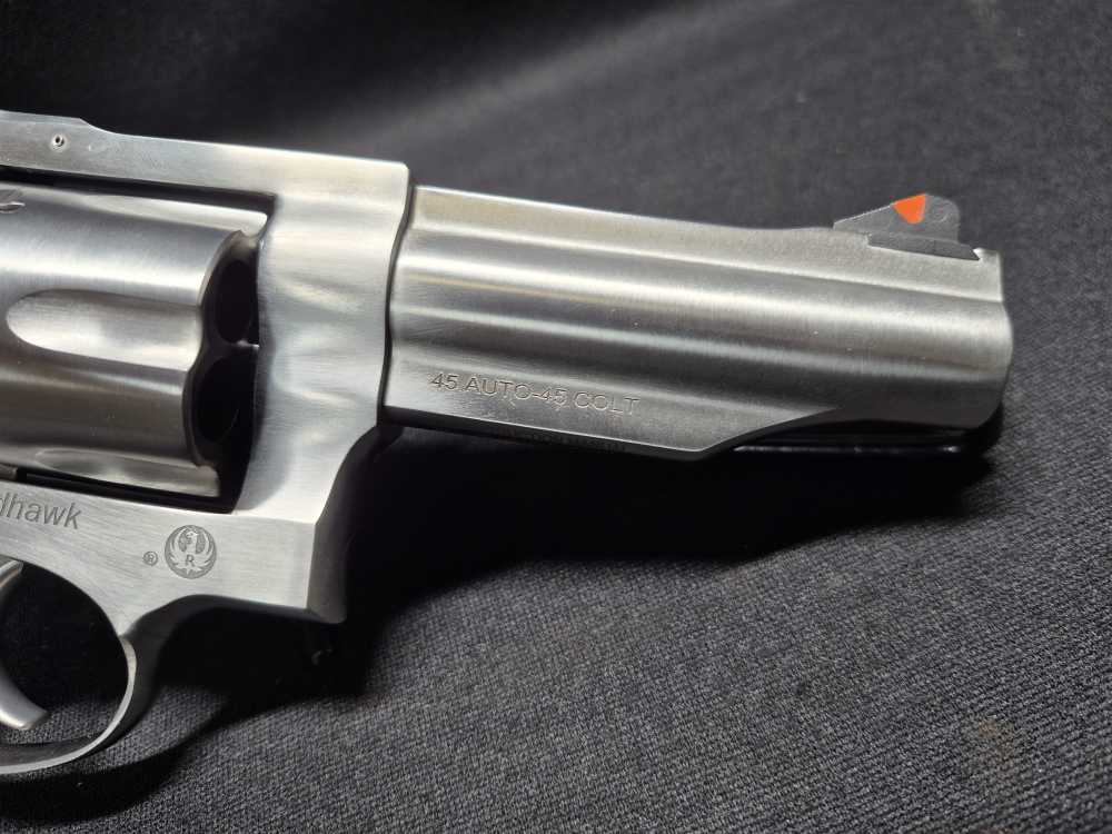 Ruger Redhawk .45 Colt / .45 ACP 4" Revolver with Lasered Hardwood Grips-img-4