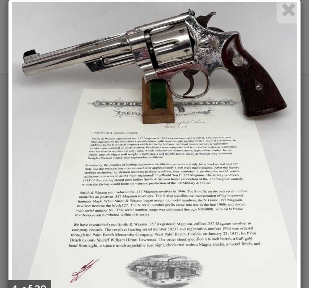 S&W .357 Registered Magnum with Original Paperwork from Sheriff -img-0