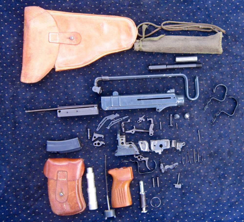 Czech vz61 Skorpion CARBINE parts kit w/16"+ BARREL,holster&ALL the mags! -img-5