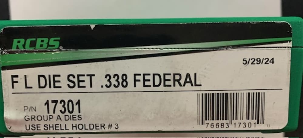 RCBS FL Die Set .338 Federal part 17301-img-0