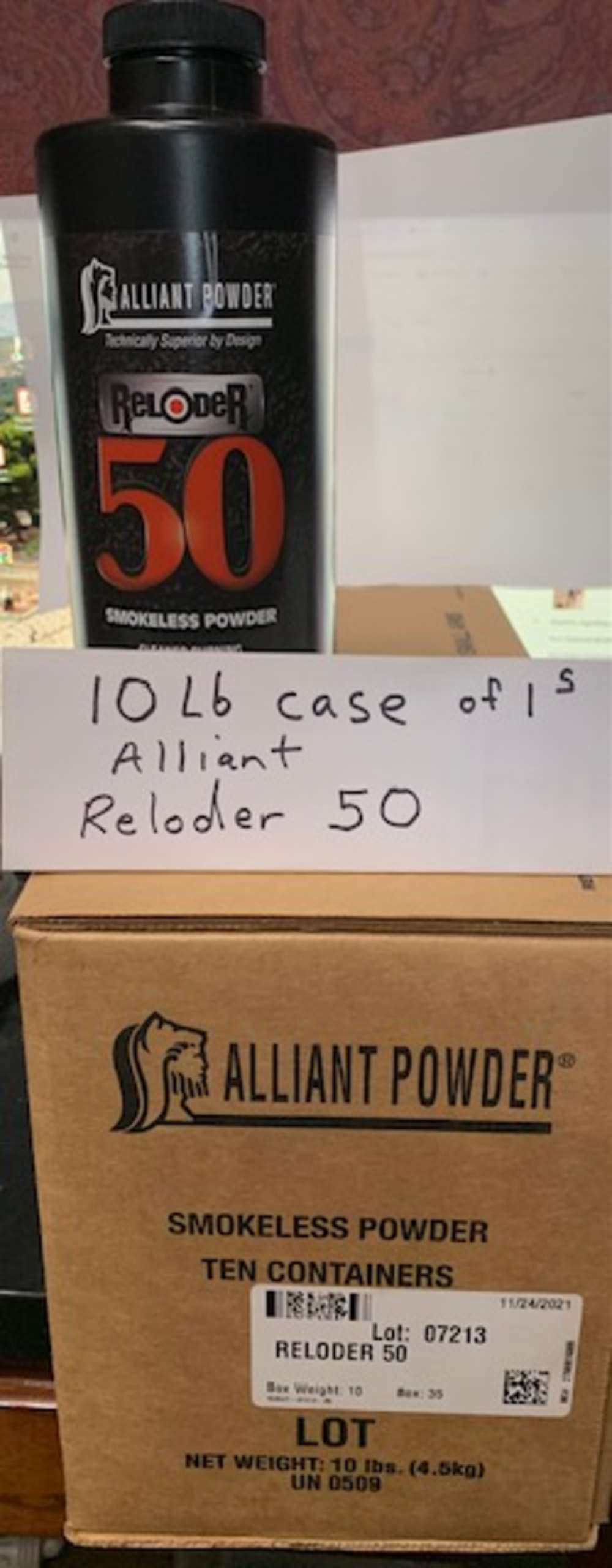 10 Lb case of Alliant Reloader 50 Powder-img-0