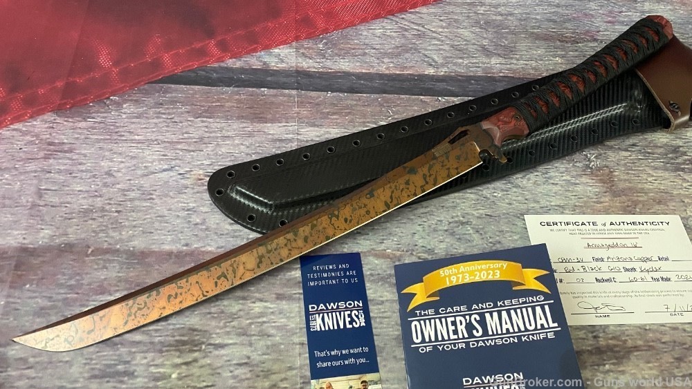 Dawson swords Armageddon 16" American made Survival sword CPM - 3V - 5% OFF-img-0