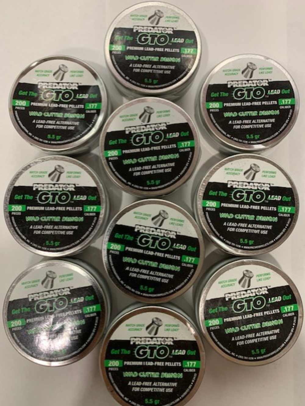 2000 Count Predator GTO Lead free wadcutter airgun pellets .177 5.5gr-img-0