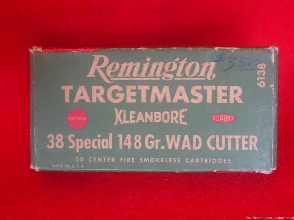 Remington Targetmaster Kleanbore 38 Special Wad Cutter COLLECTOR'S Ammo Box-img-0