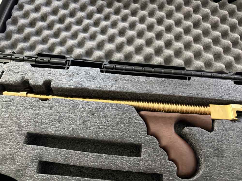 Thompson T150DTGTS 1927A-1 Deluxe 45 ACP 16.50"  Gold w/Tiger Stripe-img-2