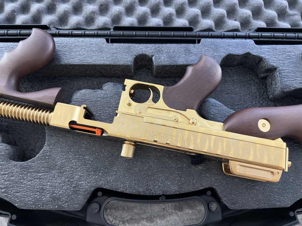 Thompson T150DTGTS 1927A-1 Deluxe 45 ACP 16.50"  Gold w/Tiger Stripe-img-6