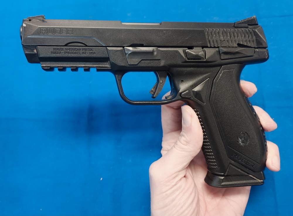 RUGER AMERICAN .45 ACP 4.4" PISTOL W/RAIL, EXC COND, 2020-img-1