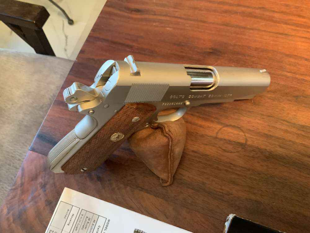 Colt Combat Commander .45 Series 70 Satin Electroless Nickel 1978 98%+ Box -img-10