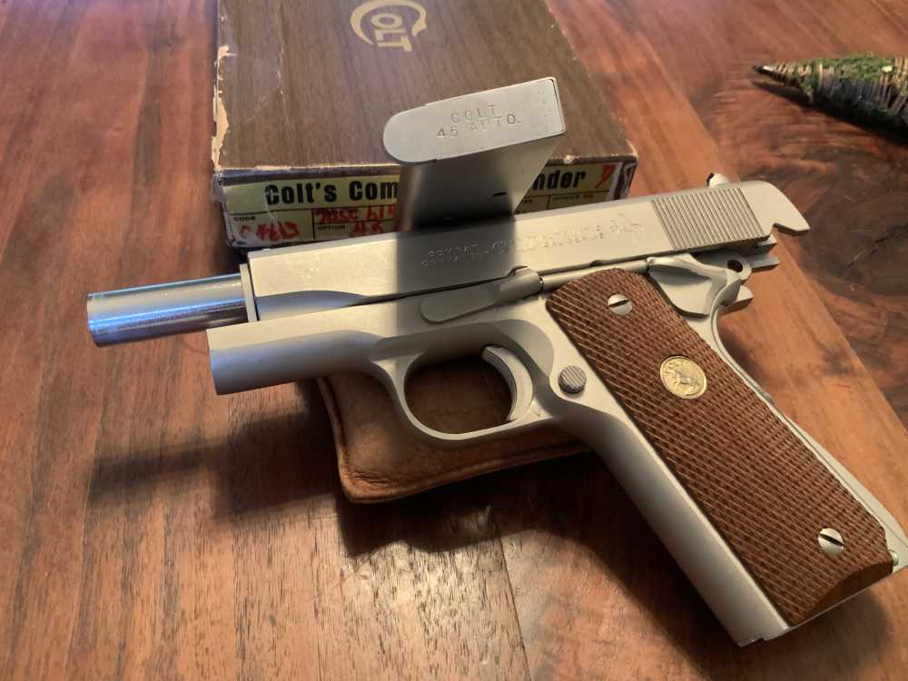 Colt Combat Commander .45 Series 70 Satin Electroless Nickel 1978 98%+ Box -img-7