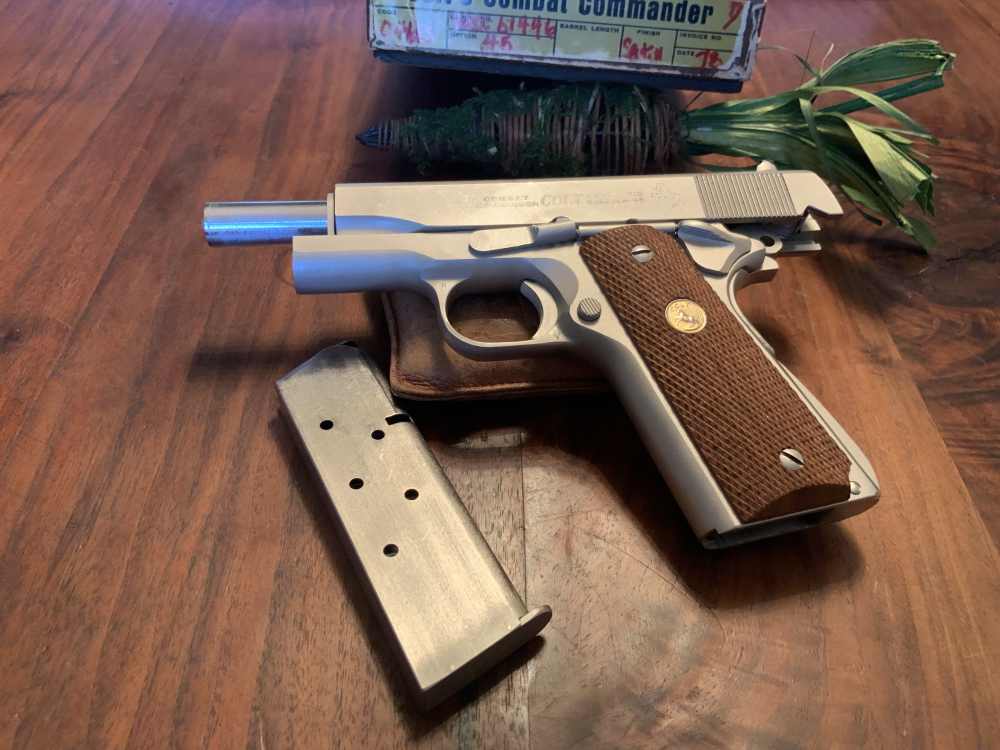 Colt Combat Commander .45 Series 70 Satin Electroless Nickel 1978 98%+ Box -img-6