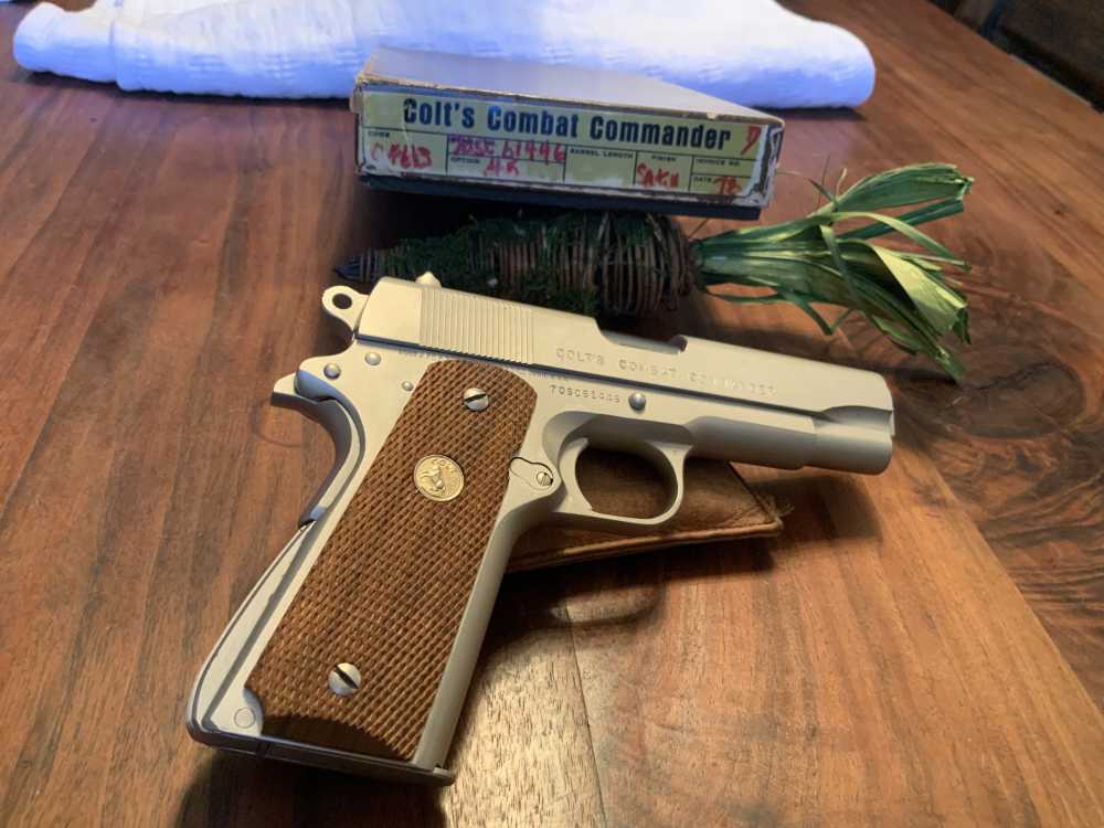 Colt Combat Commander .45 Series 70 Satin Electroless Nickel 1978 98%+ Box -img-4