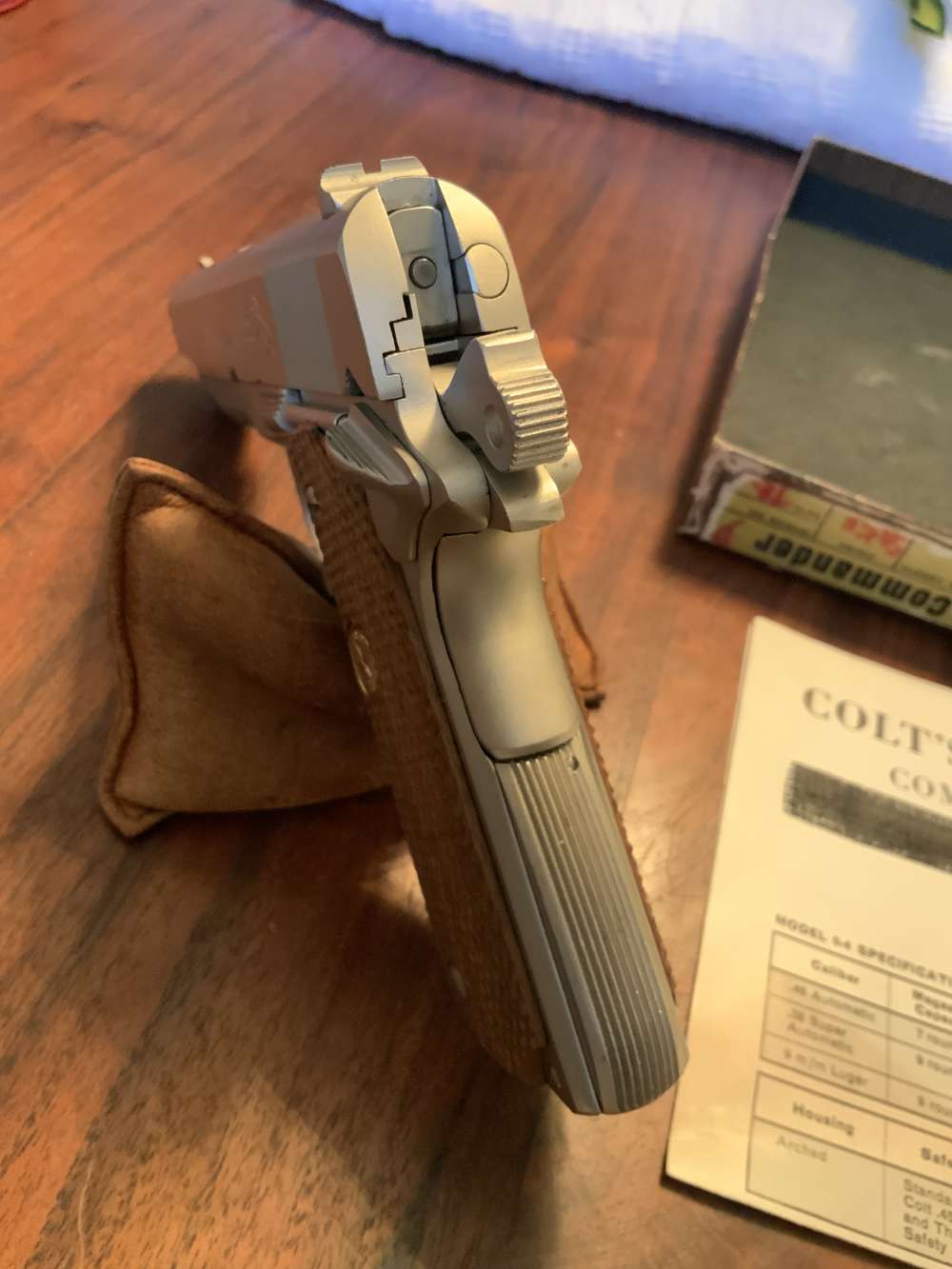 Colt Combat Commander .45 Series 70 Satin Electroless Nickel 1978 98%+ Box -img-9