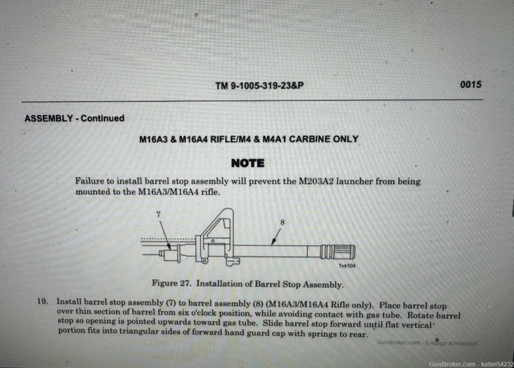 QD Barrel Stop Adapter Knights Armament Launcher M203 37/40 MM KAC M5 M203-img-3